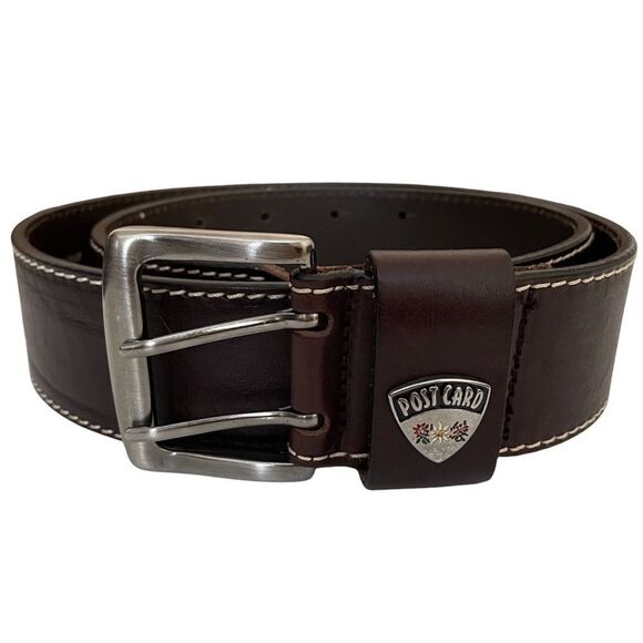 POSTCARD Made In Italy Leather Belt Brown Size Large - Picture 1 of 7